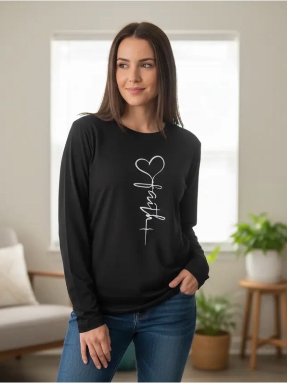SHEIN Brown Top with White Heart